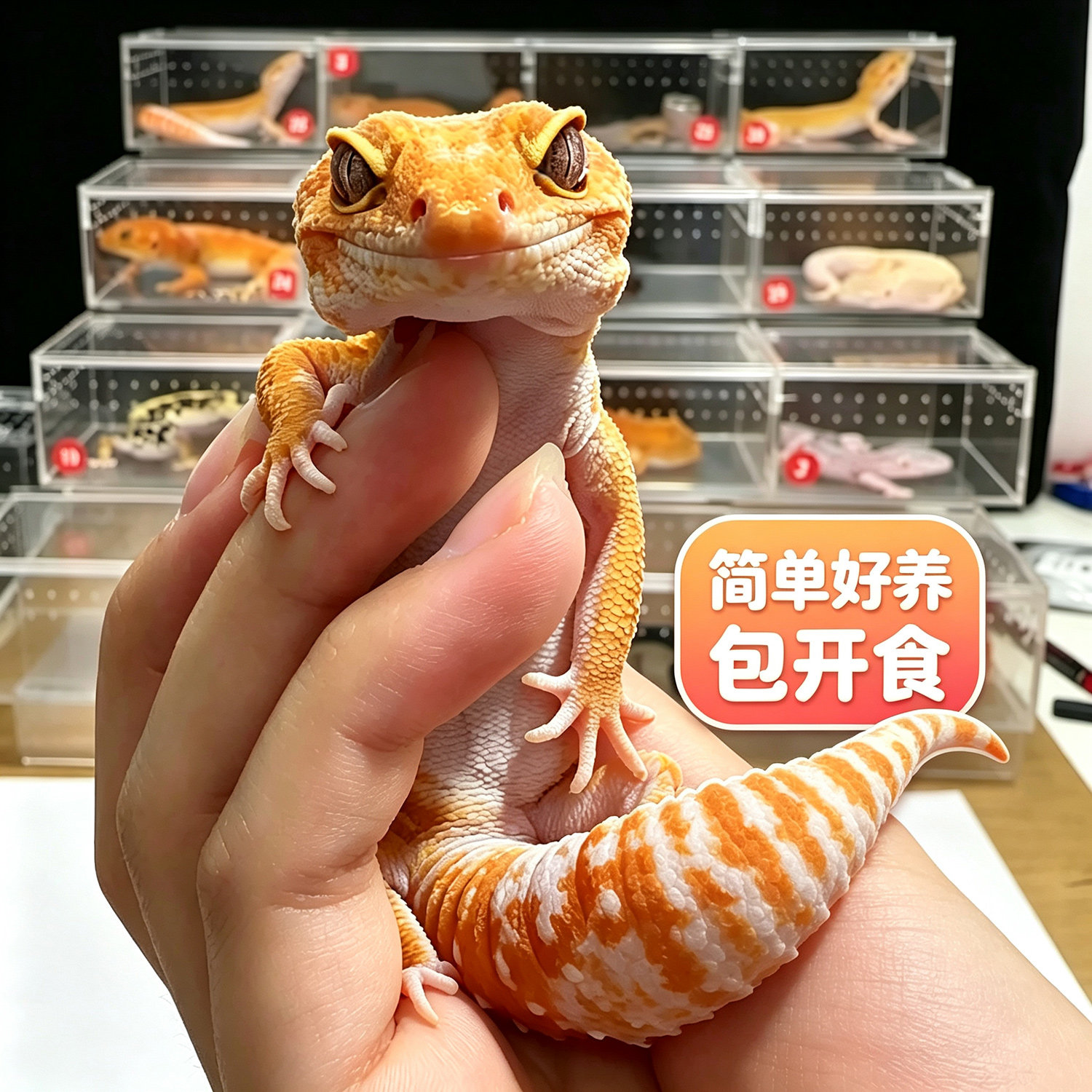 豹纹守宫蜥蜴宠物活体幼崽新手爬宠肥尾温顺可爱爬虫网红异宠幼苗