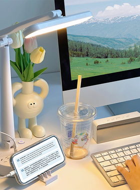 台灯插座一体式卧室床头小夜灯学生护眼学习写作业阅读台灯带usb