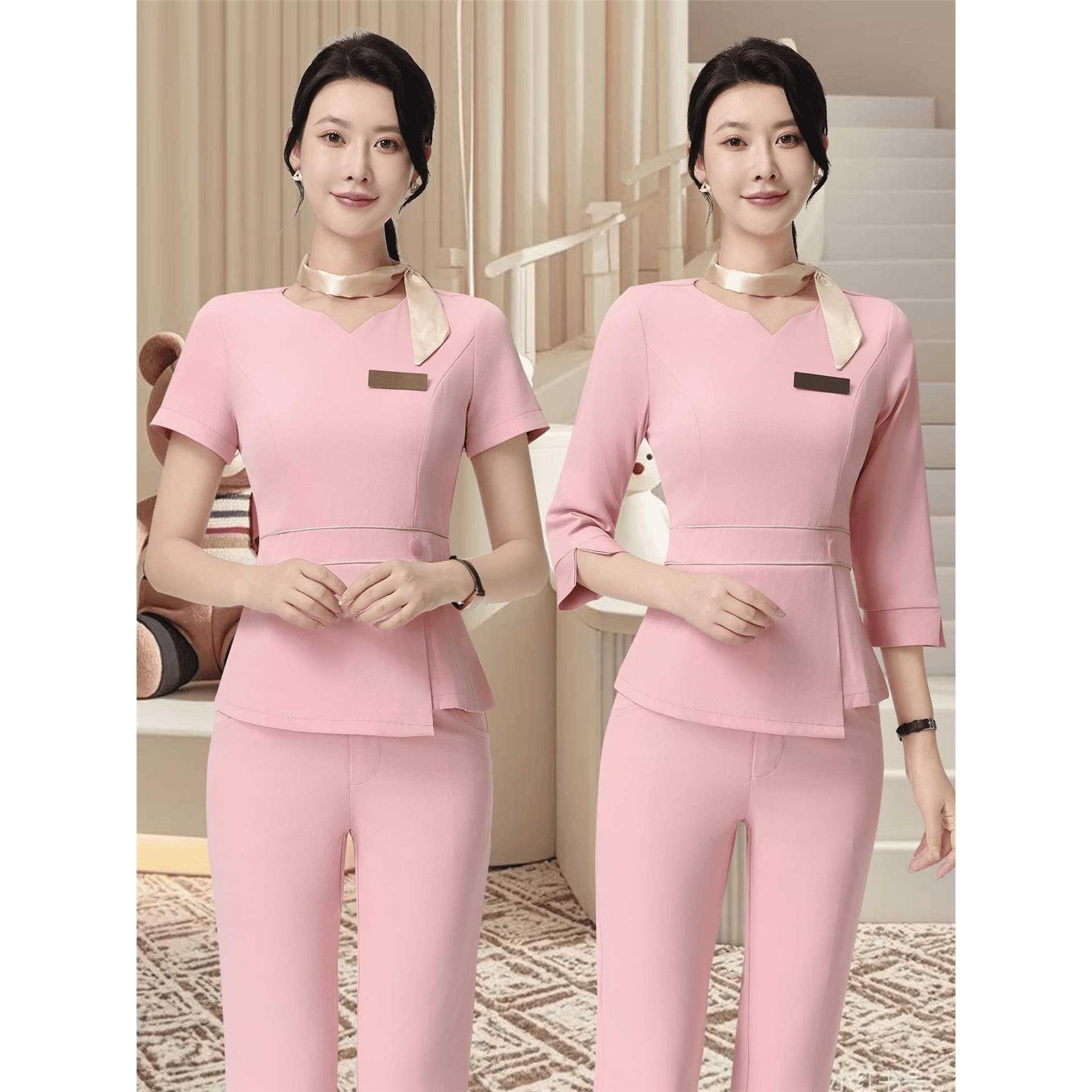 美容院美容师皮肤管理足疗技师工作服韩版气质高端女套装