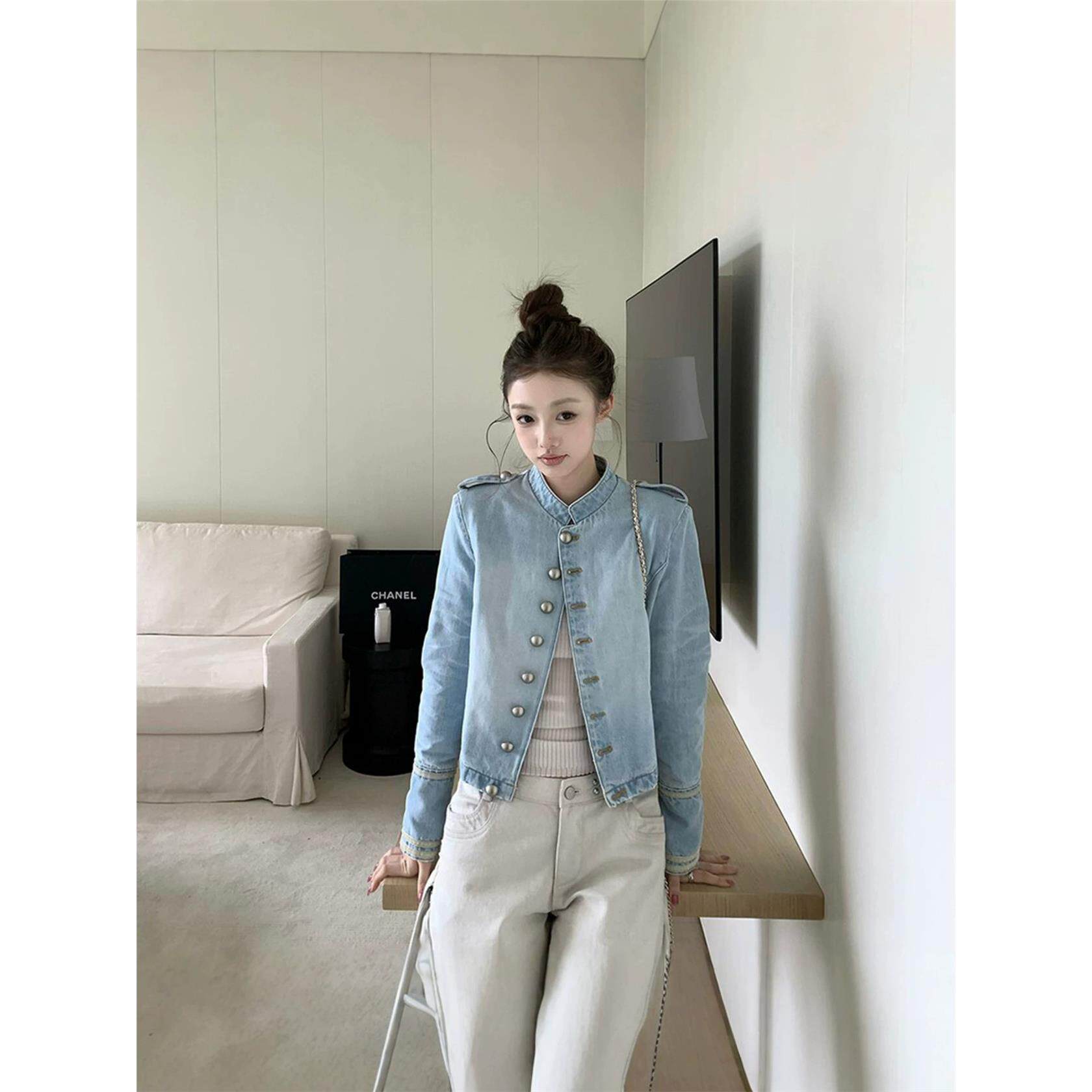 小香风高级感短款立领牛