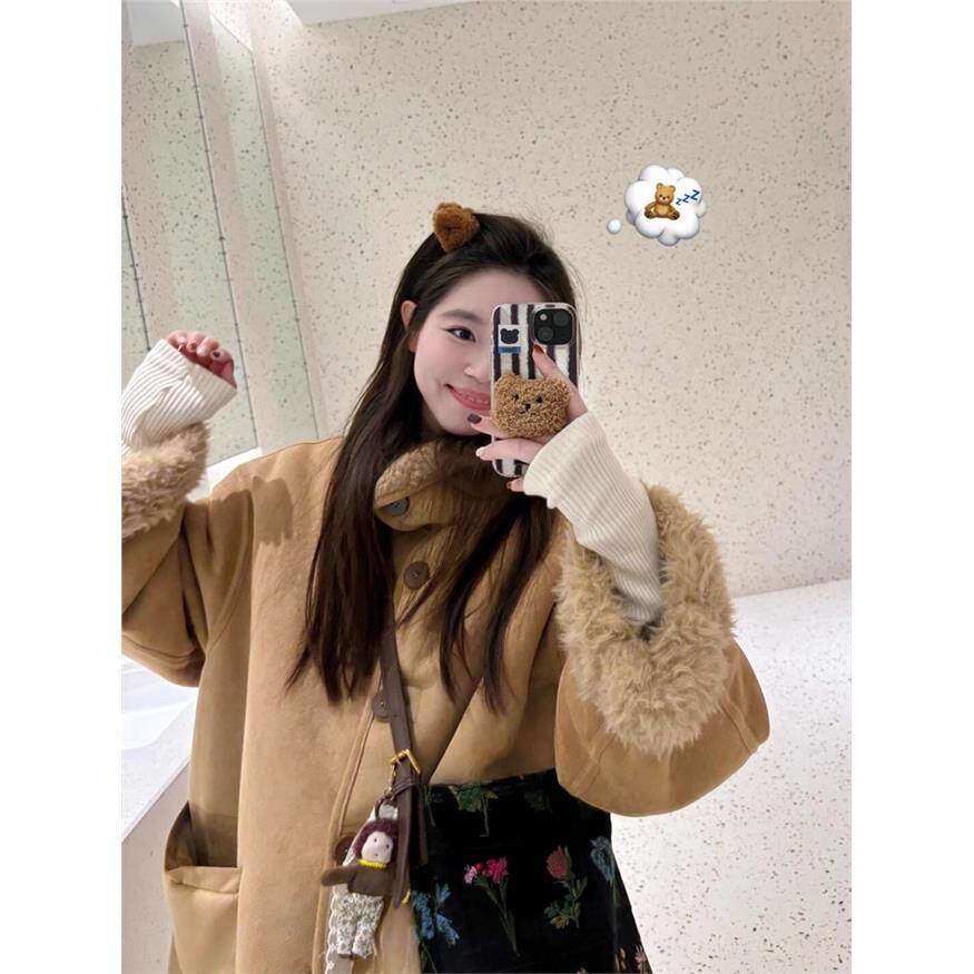 两面穿皮毛一体外套女秋