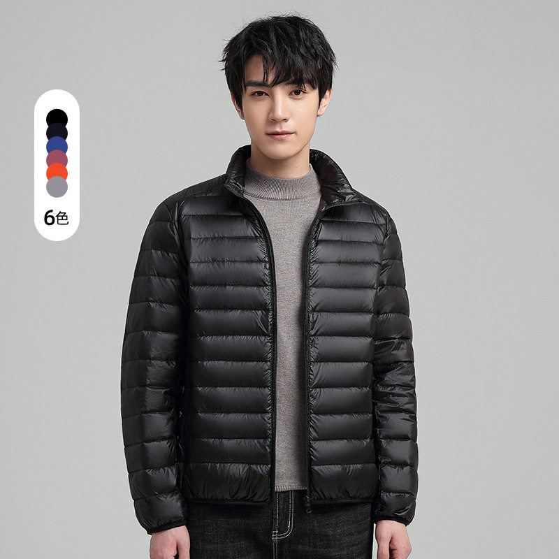 秋冬季羽绒服男短款立领