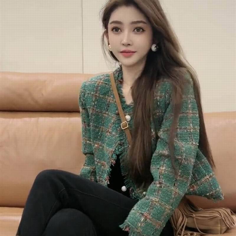 网红小香风外套女秋小个