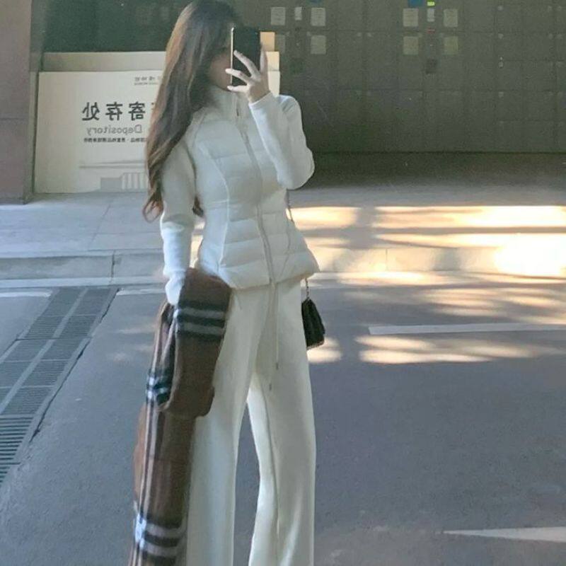 白色排骨修身轻薄款羽绒