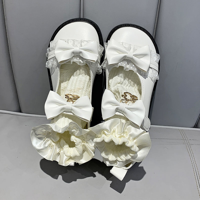 日系lolita洛丽塔学生软妹鞋梅露露低跟jk制服花边小皮鞋lo少女