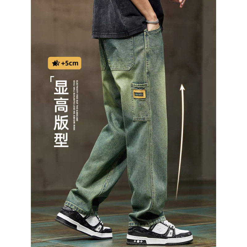 秋冬宽松牛仔裤男士工装