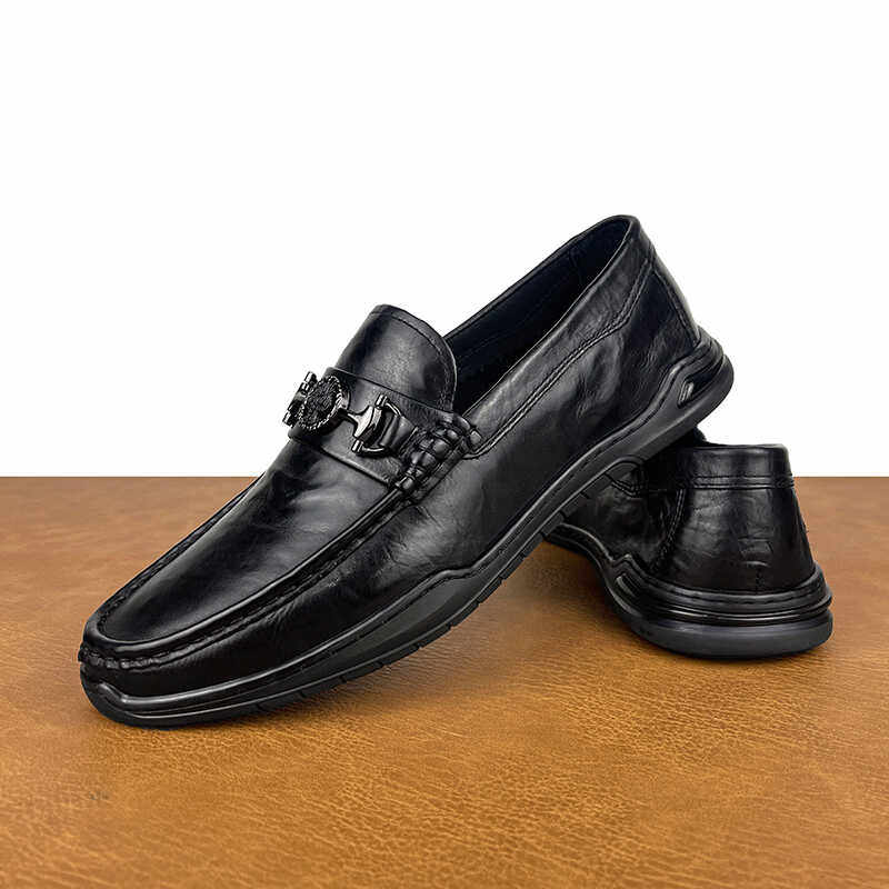 乐福鞋男夏季透气2024新款豆豆鞋真皮一脚蹬皮鞋休闲驾车商务男鞋,流行男鞋,乐福鞋（豆豆鞋）,淘宝优惠券,粉丝福利购,淘宝优惠卷