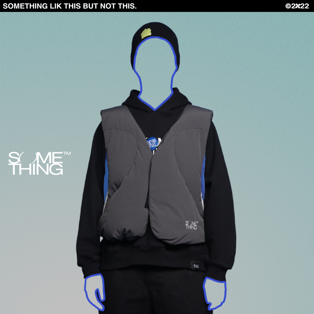 something拼色羽绒马甲