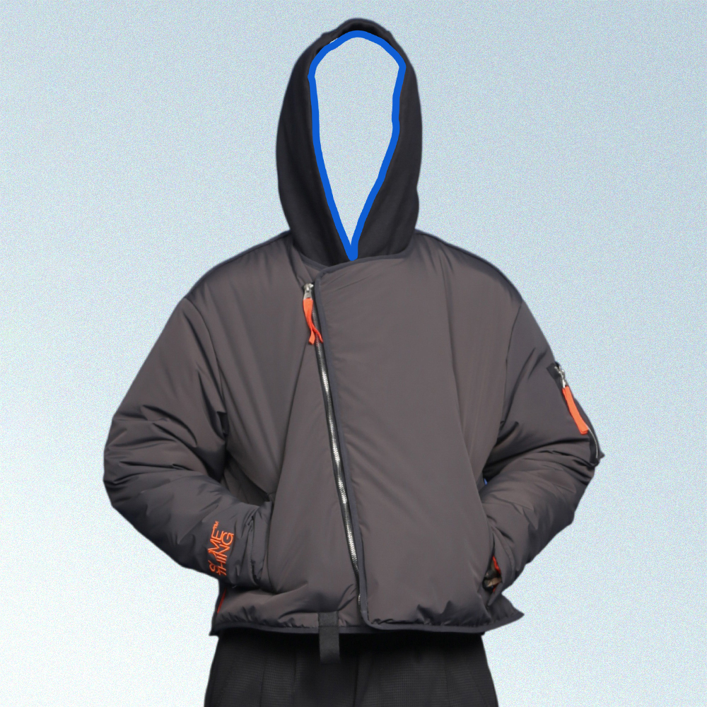 something不对称门襟飞行员夹克