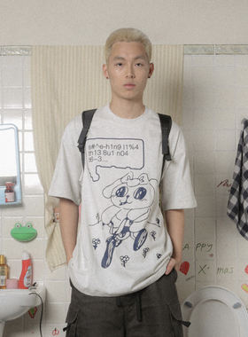 SOMETHING by COC CUBE“ENFP快乐小狗”印花短袖TEE