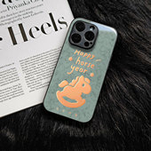 苹果17promax马年快乐h玻璃手机壳马年新年祝福有钱适用苹果华为一加ACE6荣耀WINRTOPPORENO14PROVIVOX200S