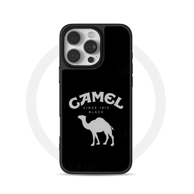 骆驼品牌标志大孔黑框玻璃磨砂磁吸碳纤纹手机壳适用苹果iphone17promax华为P60PROMATE70PRO15/16PLUS小米17