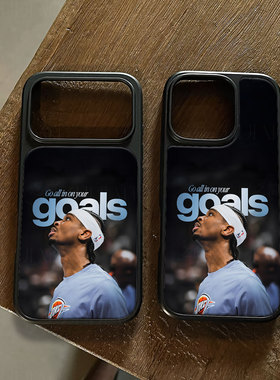 OKC球员励志手机壳大孔电镀黑框碳纤维二合一玻璃适用苹果17promax华为PURA70ULTRA小米15PROP60PROPURA80ULT