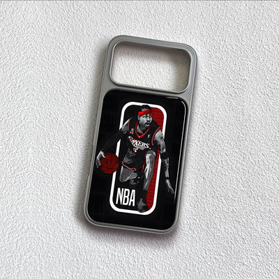 艾弗森运球手机壳大孔电镀黑框碳纤维二合一玻璃适用苹果17promax华为小米15PROMATE50PROMATE60PROPLUSPURA7