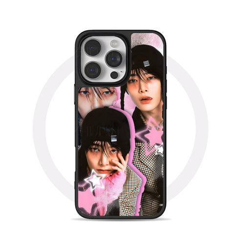 梁祯元拼贴照大孔黑框玻璃磨砂磁吸碳纤纹手机壳适用苹果iphone17promax华为P70ULTRA12/13/14P80PROP60PRO