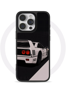 白色法拉利F40大孔黑框玻璃磨砂磁吸碳纤纹手机壳适用苹果iphone17promax华为小众个性P80PROP60PRO小米17PRO
