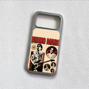 布鲁诺马尔斯手机壳大孔电镀黑框碳纤维二合一玻璃适用苹果17promax华为MATE50PROPURA80ULTRAP60PRO小米14PR