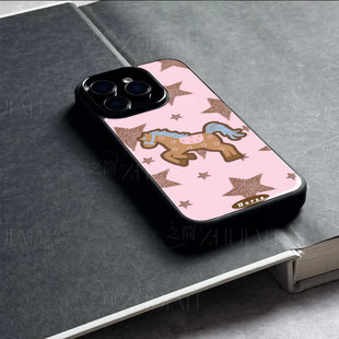 苹果17promax星星小马玻璃手机壳马年新年祝福有钱适用苹果华为荣耀MAGIC7PRO荣耀MAGIC8PRO麦芒40荣耀400PRO
