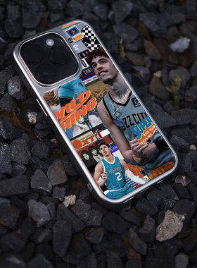 篮球拼贴电镀玻璃黑框磨砂手机壳适用苹果iphone17promax华为小米15PRO华为MATE60PROPLUSVIVOX200PROMINI华