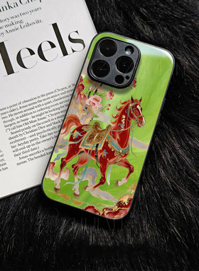 苹果17promax马年花开j玻璃手机壳马年新年祝福有钱适用苹果华为MATE70PRO+小米15PROMATE80PROMAXOPPORENO14