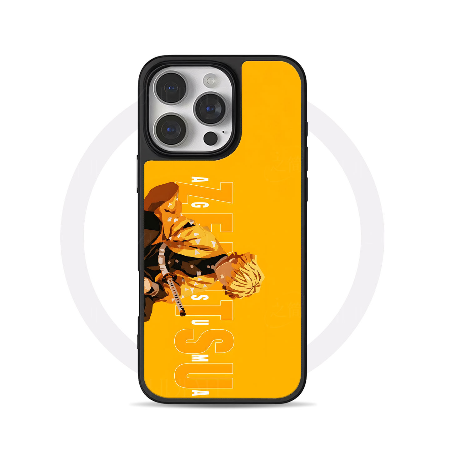 我妻善逸大孔黑框玻璃磨砂磁吸碳纤纹手机壳适用苹果iphone17promax华为P70PROMATE50PRO小米15PROP70ULTRA