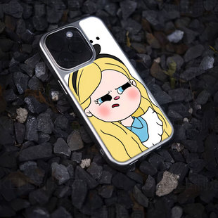 嫌弃表情电镀玻璃黑框磨砂手机壳适用苹果iphone17promax华为华为P60PRO华为PURA80PROPLUSOPPORENO13华为PUR