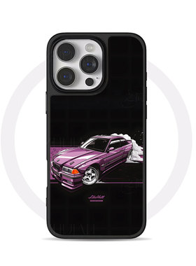 紫色宝马漂移大孔黑框玻璃磨砂磁吸碳纤纹手机壳适用苹果iphone17promax华为P60PRO15/16PLUSMATE50PROP80PRO