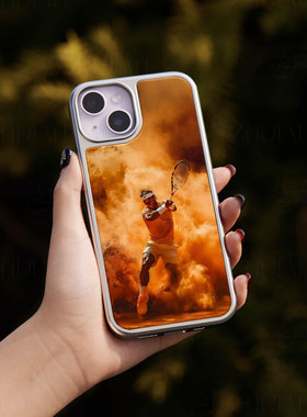 纳达尔击球手机壳大孔电镀黑框碳纤维二合一玻璃适用苹果17promax华为PURA80ULTRAPURA80PROPLUSPURA70ULTRAM