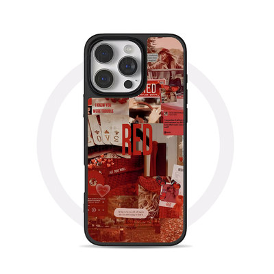 霉霉RED大孔黑框玻璃磨砂磁吸碳纤纹手机壳适用苹果iphone17promax华为P70PROP80PRO小米14PROMATE50PRO