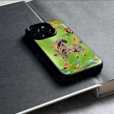 苹果17promax祥云马玻璃手机壳马年新年祝福有钱适用苹果华为NOVA13PROP70ULTRA小米15SPRONOVA15pro