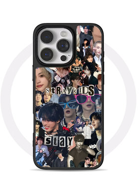 StrayKids拼贴大孔黑框玻璃磨砂磁吸碳纤纹手机壳适用苹果iphone17promax华为MATE80PROMATE60PRO小米17PROMA