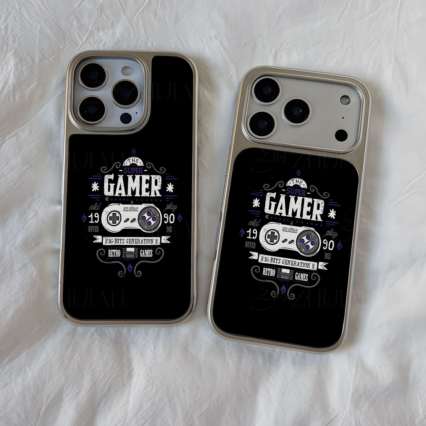 复古游戏手柄大孔电镀黑框磨砂磁吸碳纤纹手机壳适用苹果iphone17promax华为全包按键小米14PRO小众个性