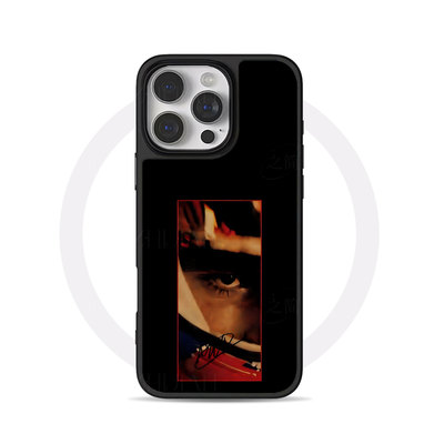乔丹眼部特写大孔黑框玻璃磨砂磁吸碳纤纹手机壳适用苹果iphone17promax华为P60PRO小米17PROMAX小米15PROMAT