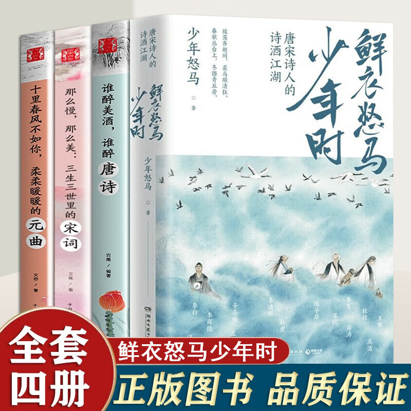 全4册鲜衣怒马少年时-唐宋诗人的诗酒江湖+谁醉美酒谁醉唐诗+三生三世里的宋词+十里春风不如你暖暖元曲 中国古代文学古诗诗歌词曲怎么看?