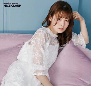 中长款 NICE 收腰刺绣 森女系蕾丝镂空 蕾丝连衣裙 日单纯原