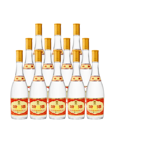 2023年汾酒53度黄盖汾玻璃瓶475mL*12瓶装山西杏花村酒清香型白酒