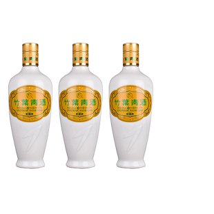汾酒45度乳玻竹叶青酒475ml 3瓶装 山西杏花村露酒 2019年老酒