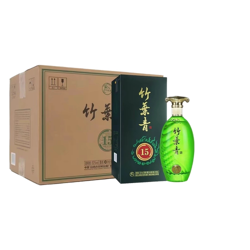 汾酒53度青享15竹叶青酒500ml*6瓶礼盒整箱装山西杏花村露酒白酒