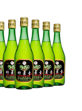 汾酒竹叶青酒45度玻璃瓶475ml六瓶套装山西特产杏花村露酒
