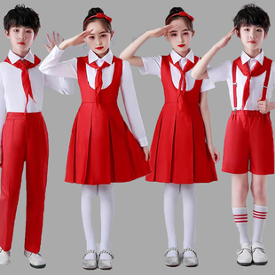 儿童演出服爱国主题朗诵读合唱服装男女学生歌唱祖国红色故事演讲