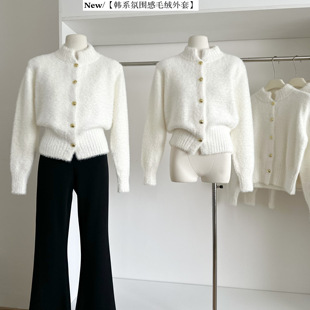 秋冬韩系氛围感穿搭巨好看针织毛衣开衫 上衣 绝美独特漂亮轻熟短款
