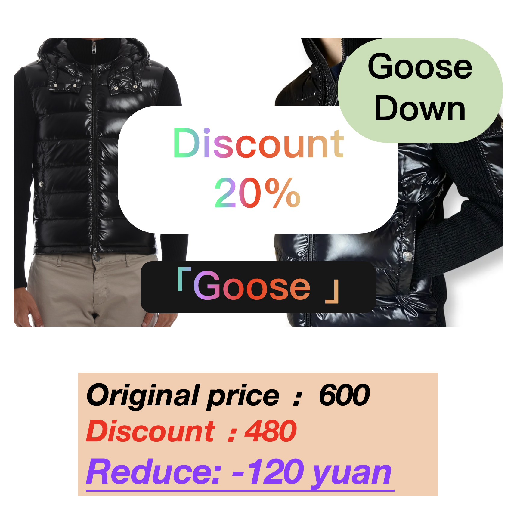thumbnail for [2025 Goose] Hoodie 2 Goose Cardigan New Hooded Patchwork Hc 2