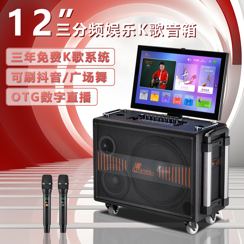丹唛仕K-926户外广场舞音响三分频大功率大音量家用K歌一体机音箱