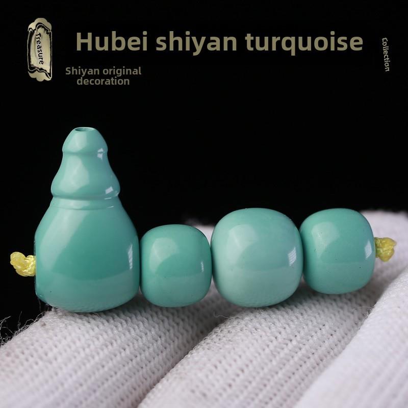 原矿绿松石配珠老型珠三通全套佛头配件金刚星月菩提单珠顶珠腰珠