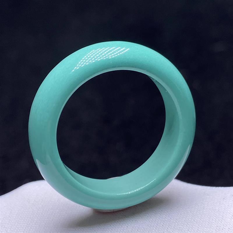 吉祥】绿松石高瓷戒指指环跑环戒面散珠老型背云三通圆珠耳钉男女