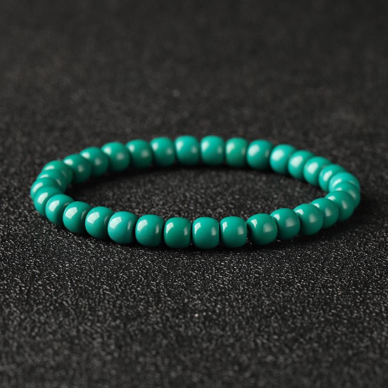 吉祥】湖北绿松石地狱绿老型手串单圈多圈男女款高瓷精工生日礼物