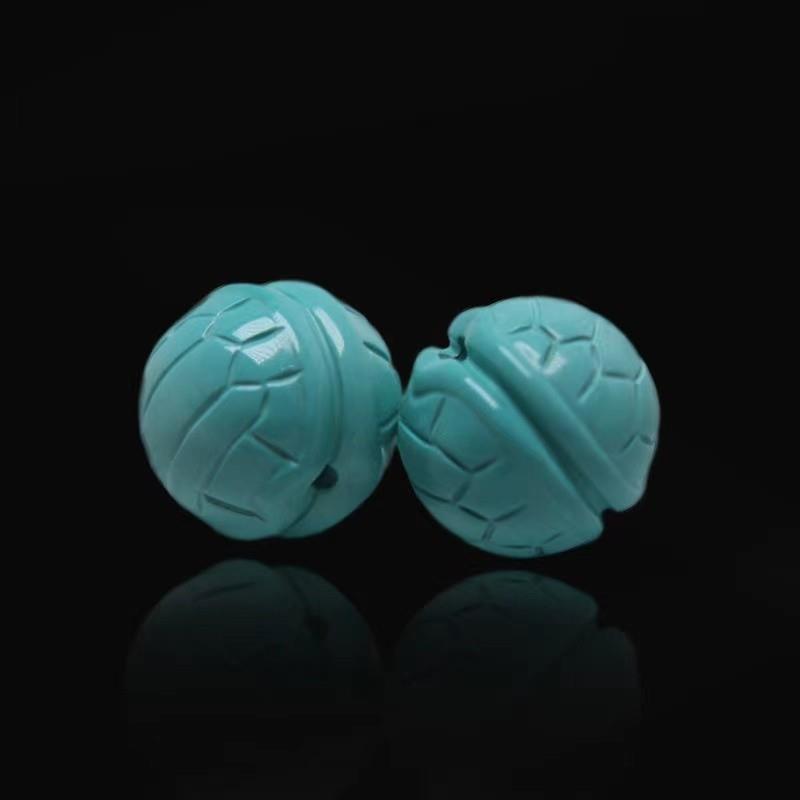 吉祥】湖北原矿绿松石背云富甲天下小龟壳108佛珠金刚百香手串配