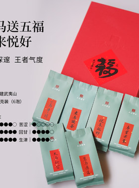 子悦集禅马送五福/ | 天心大红袍武夷正岩岩茶茶叶乌龙茶 50克6泡