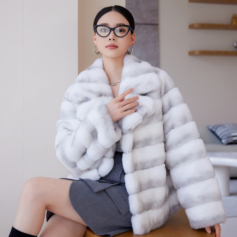 皮草大衣獭兔毛高端女装外套时尚