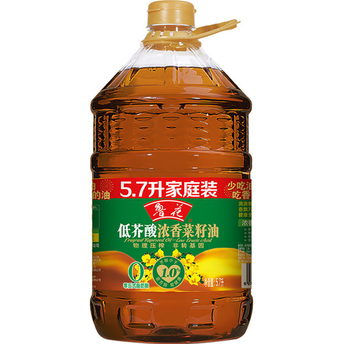 鲁花浓香菜籽油芥酸物理压榨